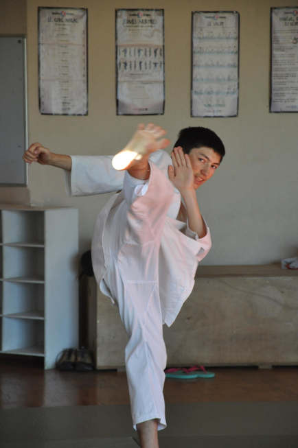 Lors d'une séance de préparation à la ceinture noire